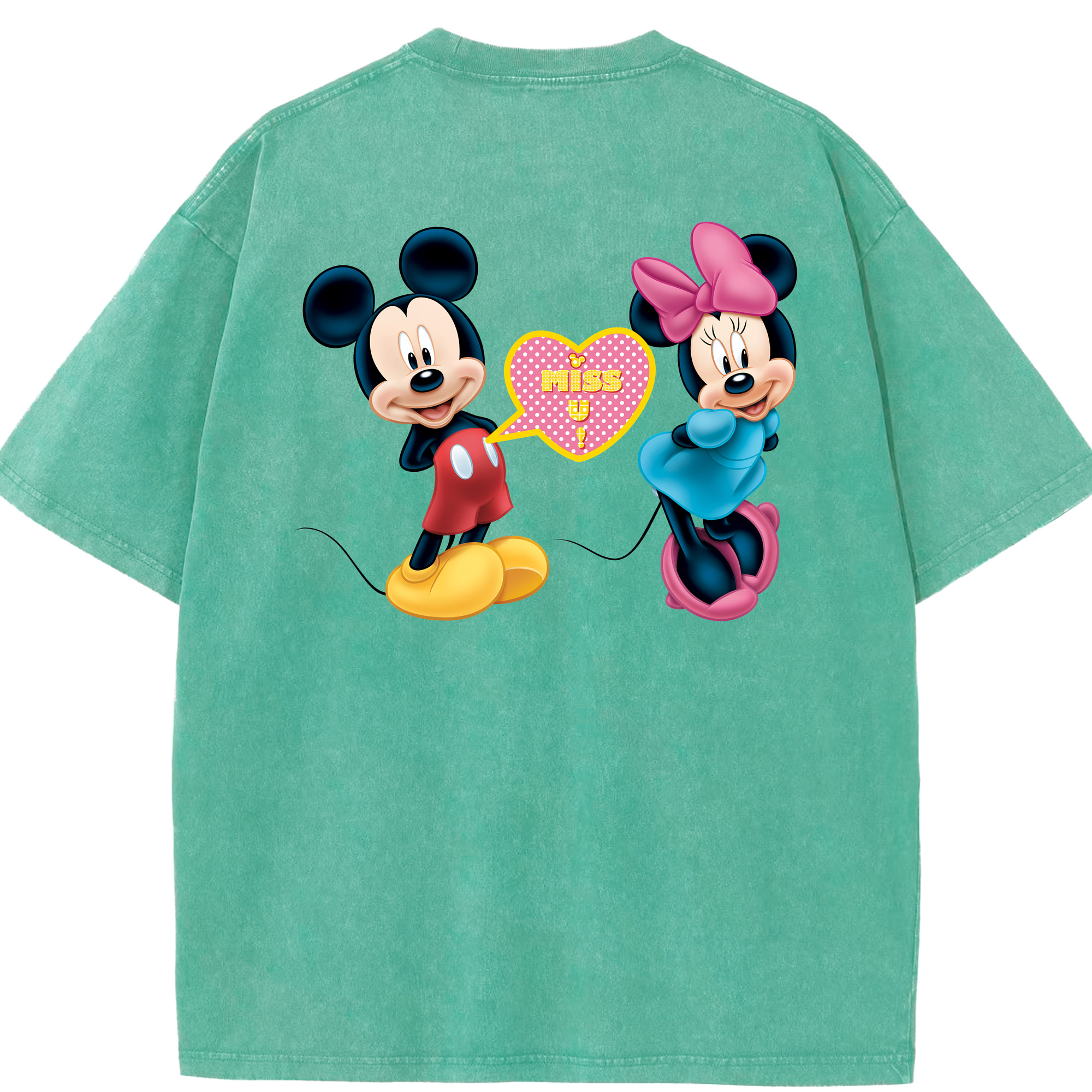 （画像用） ミッキーマウス Mickey Mouse 綿100% ヴィンテージ風 半袖Tシャツ（背面プリント）